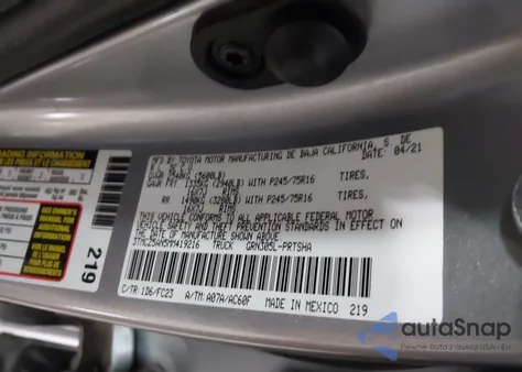 2021 Toyota Tacoma Sr5 V6 z USA, uszkodzony, nr VIN 3TMCZ5AN5MM419216